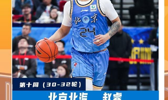 CBA官方：赵睿、塔克当选常规赛第十周最佳球员